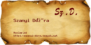 Szanyi Dóra névjegykártya